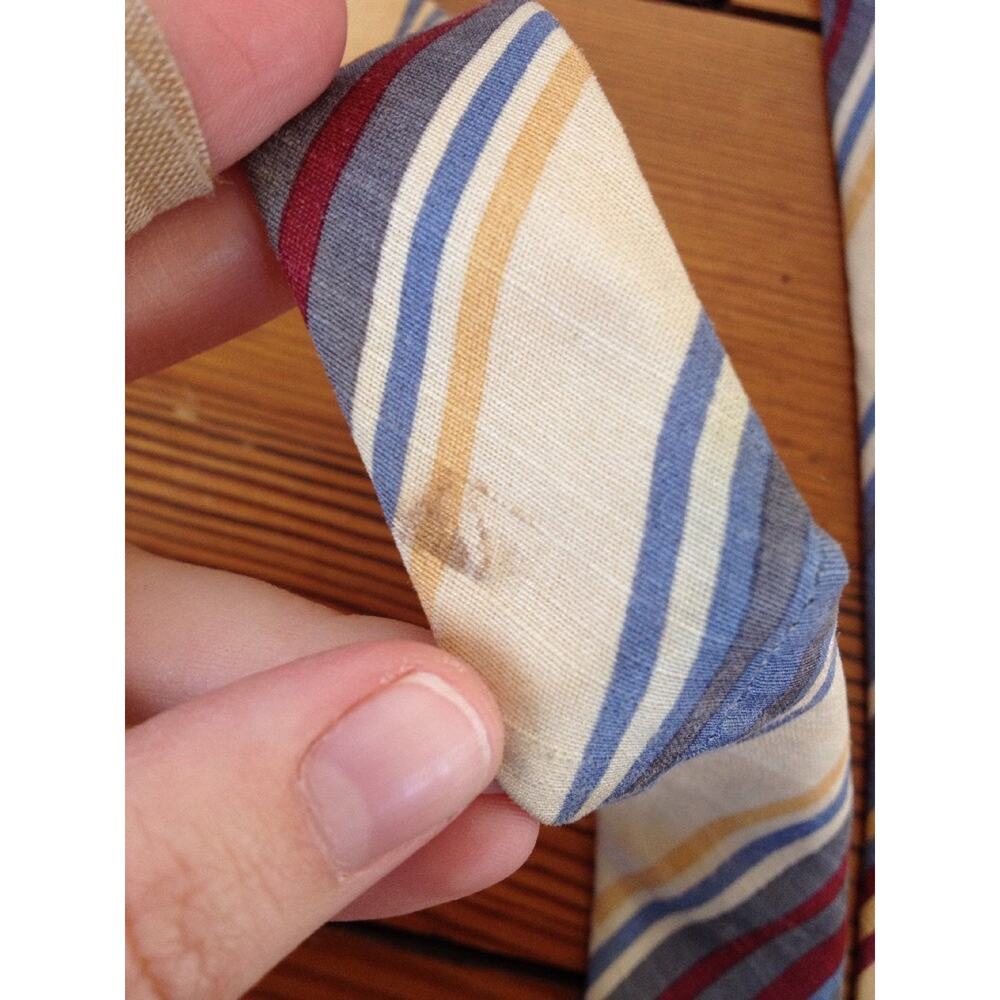 Vintage German 100% Silk Meifter Reine Seide Preppy Striped Schoolboy Skinny Tie - Picture 4 of 4